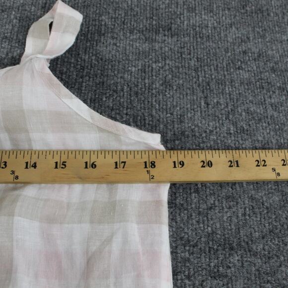 CP Shades Dress Small Hazel Linen Plaid Gingham Midi Casual Romantic Feminine - Picture 7 of 8